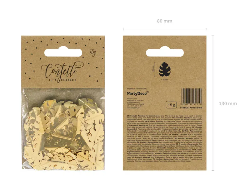 KONFETTI – Gull blader metallic – PartyDeco