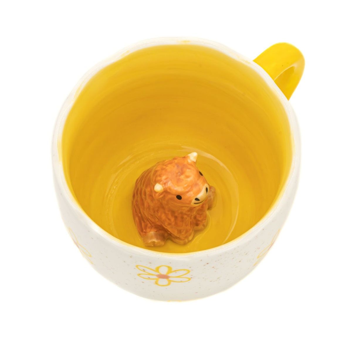KOPP – Overraskelse Highland-ku – Gul med blomster – Sass & Belle