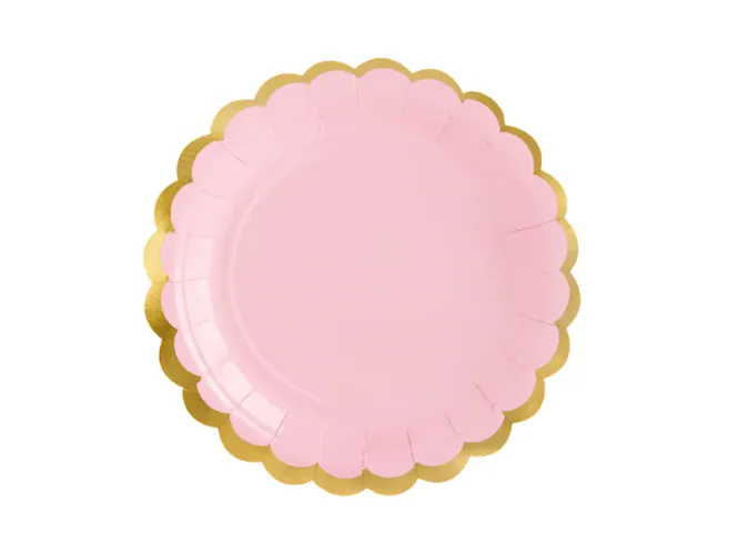 Hovedbilde PAPPASJETTER – Lys rosa med gullkant – 6 pk ...