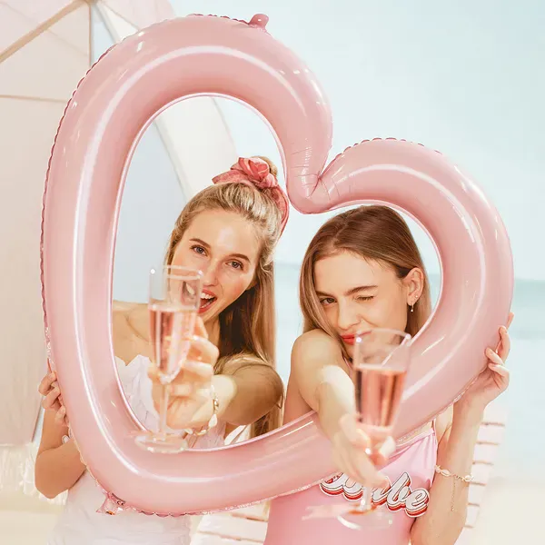 Hovedbilde FOLIEBALLONG – Hjerteramme lys rosa – PartyDeco