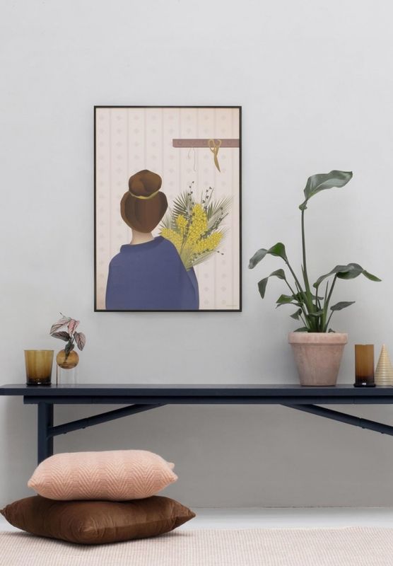 PLAKAT - Piken Med Buketten - Vissevasse 50 x 70 cm.