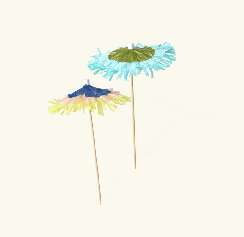 PARTYPICKS – Fargerike parasoller – 8-pk – Rice