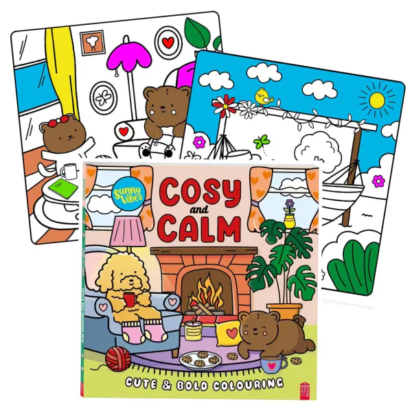 Hovedbilde FARGELEGGINGSBOK – Cosy and Calm – Sunny Vibes