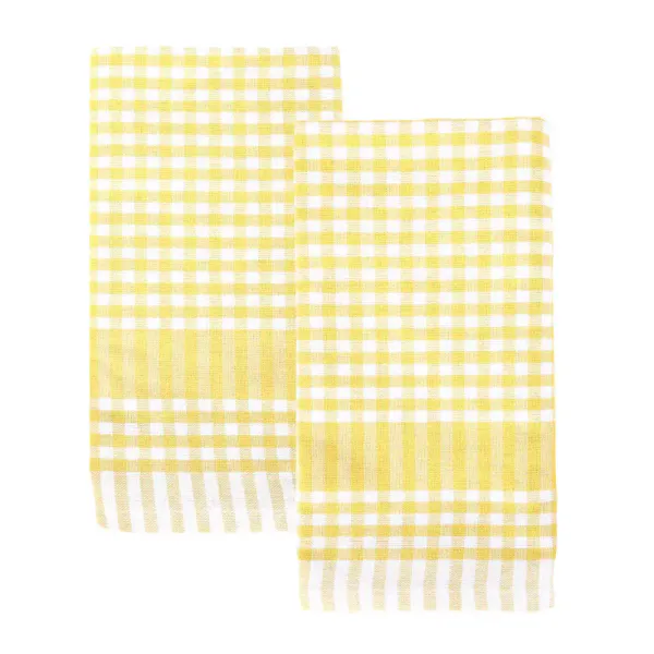 Hovedbilde KJØKKENHÅNDKLE / STOFFSERVIETTER – Rutete gul og hvit ...
