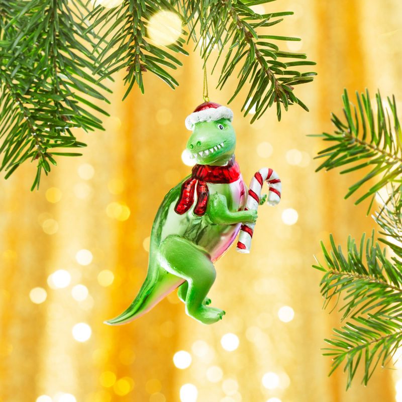 JULETREPYNT – T-Rex med Candy Cane – Sass & Belle