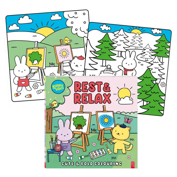 Hovedbilde FARGELEGGINGSBOK – Rest & Relax – Sunny Vibes