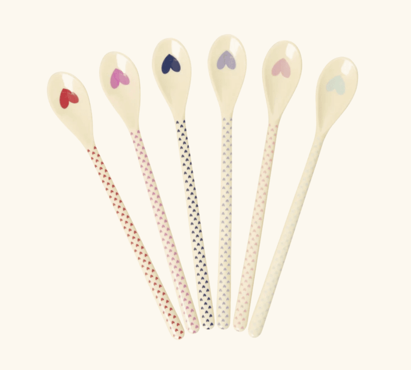 LATTESKJEER - Pastellhjerter - 6 pk - Rice
