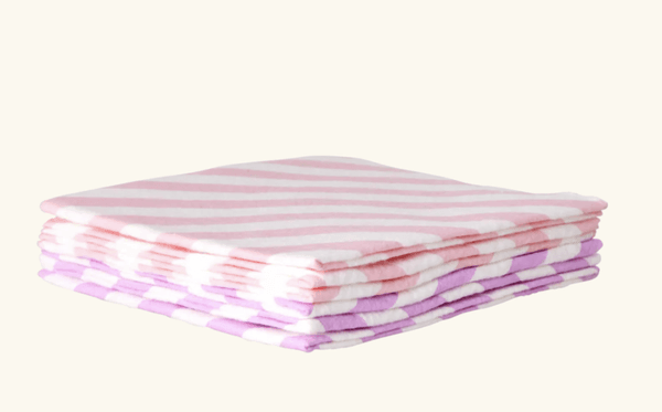 Hovedbilde BAMBUS KJØKKENKLUTER – Rosa striper – 6 pk ...