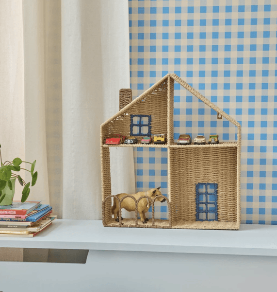 Hovedbilde HYLLE – Husformet med blå kant – Rice