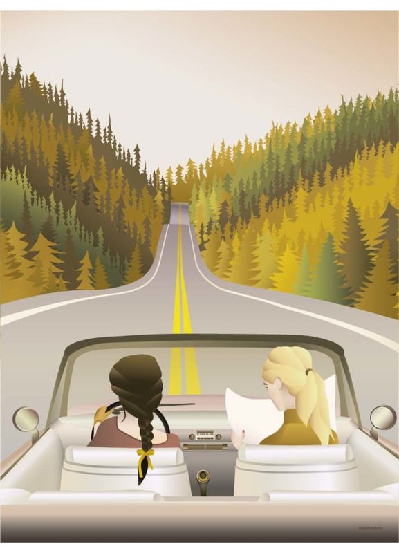 PLAKAT - Road Trip - Vissevasse 50 x 70 cm.