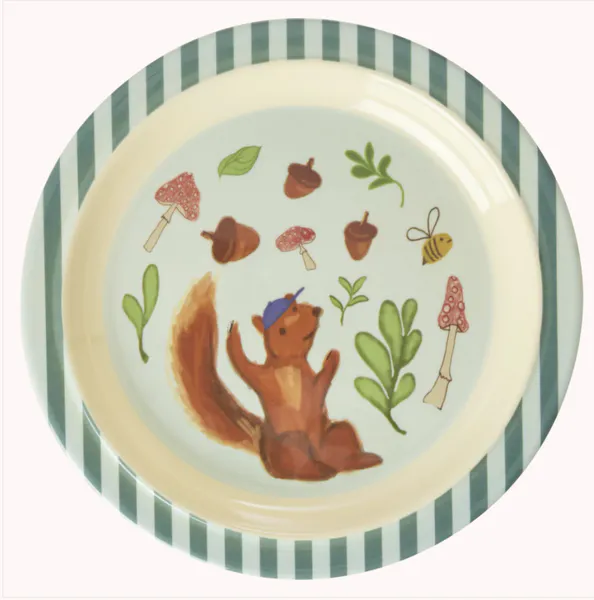 Hovedbilde ASJETT – Happy Forest Print – Blå – Rice