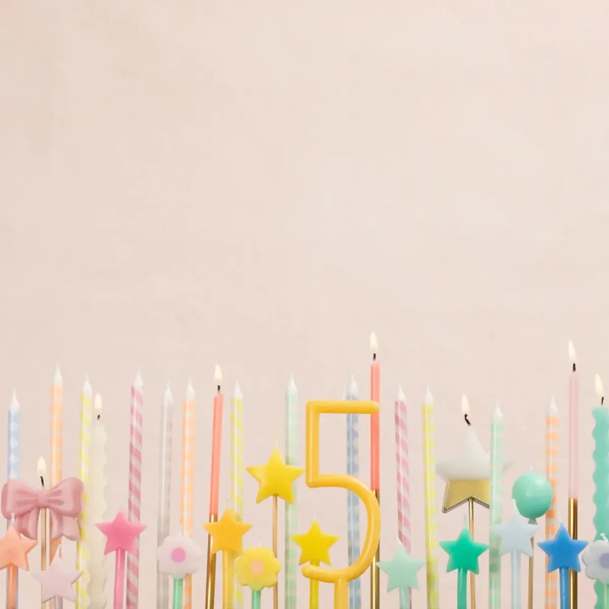 KAKELYS – Blomster i regnbuefarger – 12 stk – Meri Meri