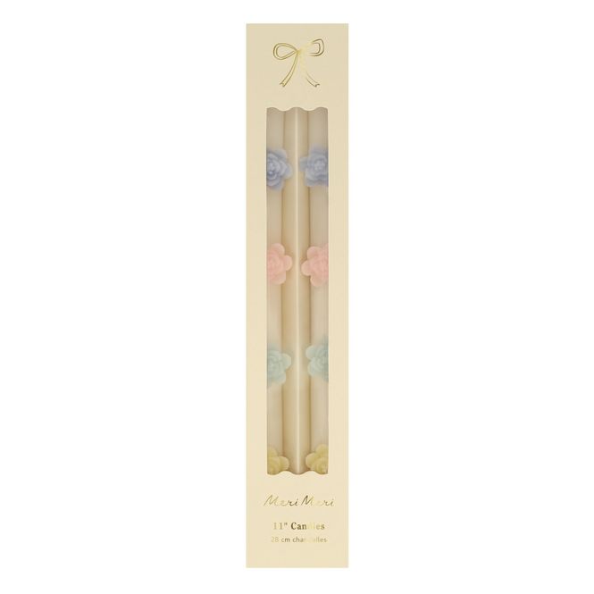 Hovedbilde STEARINLYS – Pastellblomster – 2-pk – ...