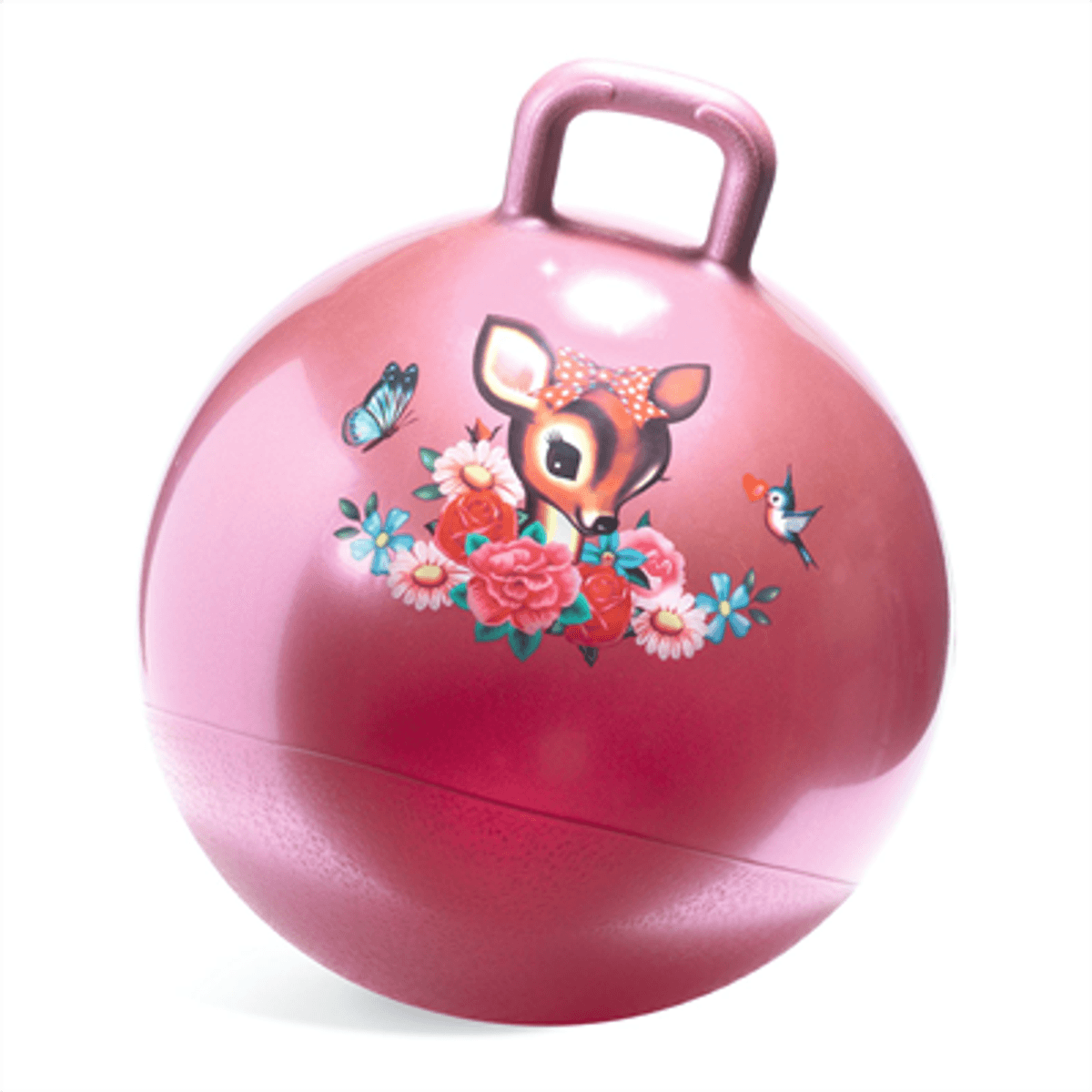 HOPPEBALL – Rosa med rådyr – 45 cm – Djeco