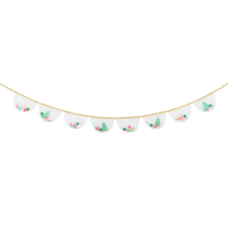 GIRLANDER – Jul i organza med pomponger og glitter – Meri Meri