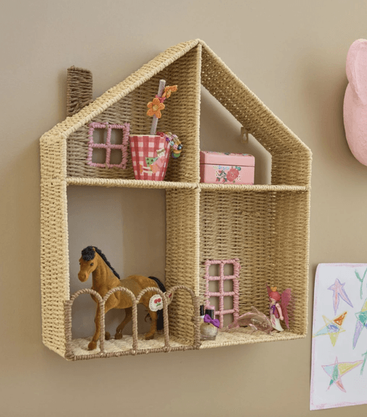 Hovedbilde HYLLE – Husform med rosa detaljer – Rice