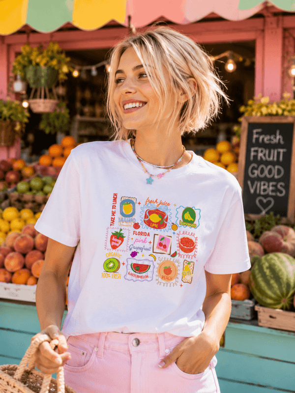 T-SKJORTE – Fresh Fruit Market – Festligtrykk