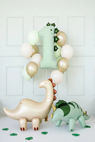 Hovedbilde FOLIEBALLONG – Tall 1 Dinosaur Mint – PartyDeco