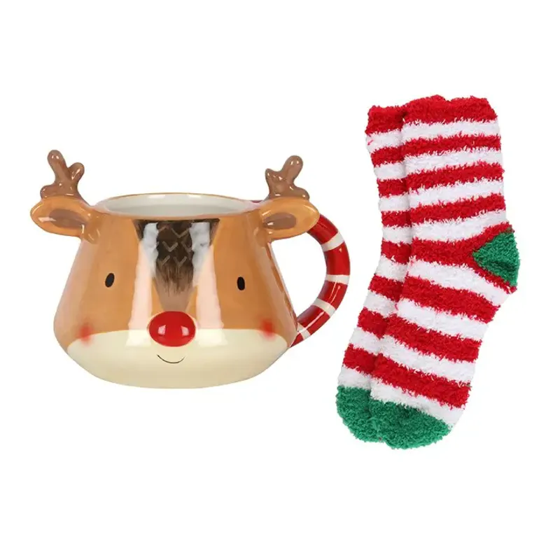 KOPP MED SOKKER – Rein med candy cane-hank – Something Different