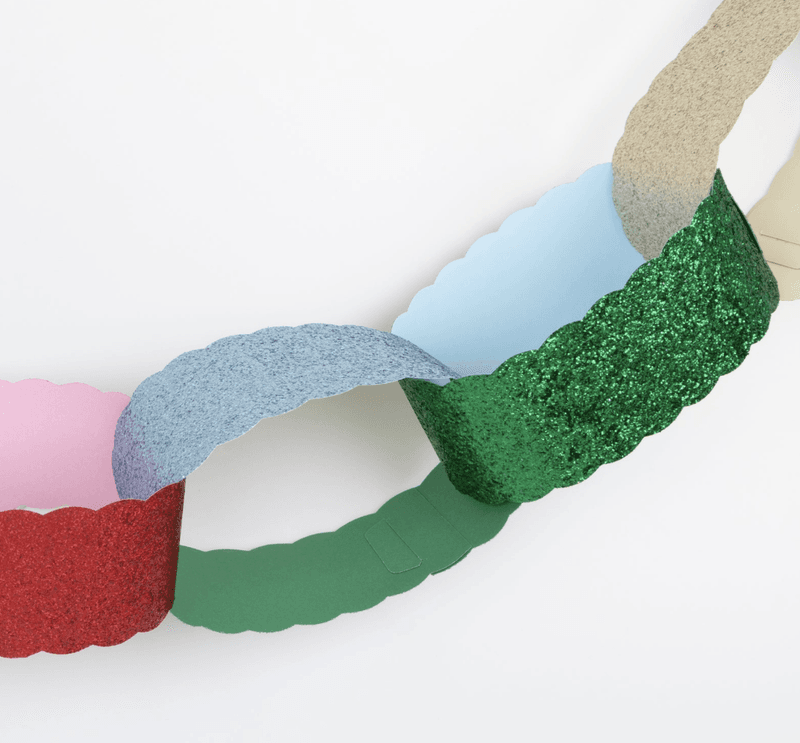 STORE PAPIRLENKER – Fargerike med glitter – Meri Meri