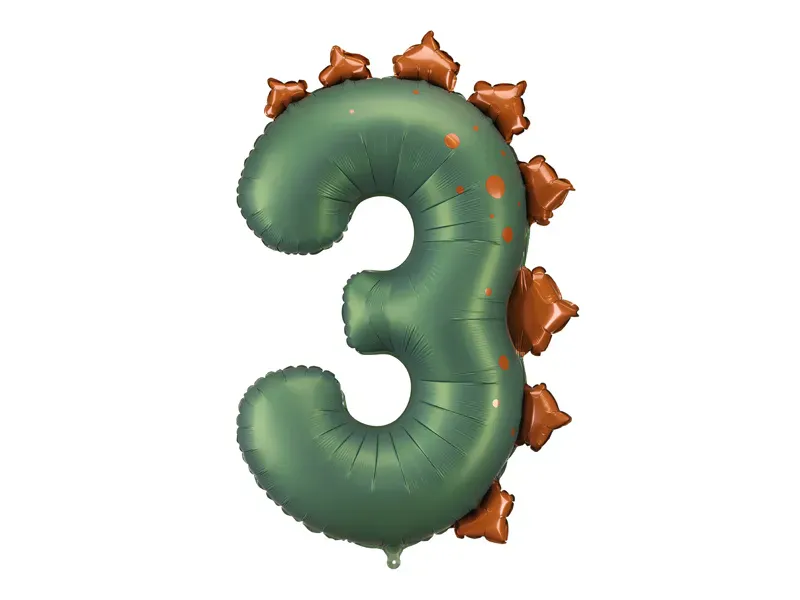 FOLIEBALLONG – Tall 3 Dinosaur Mørk Grønn – PartyDeco