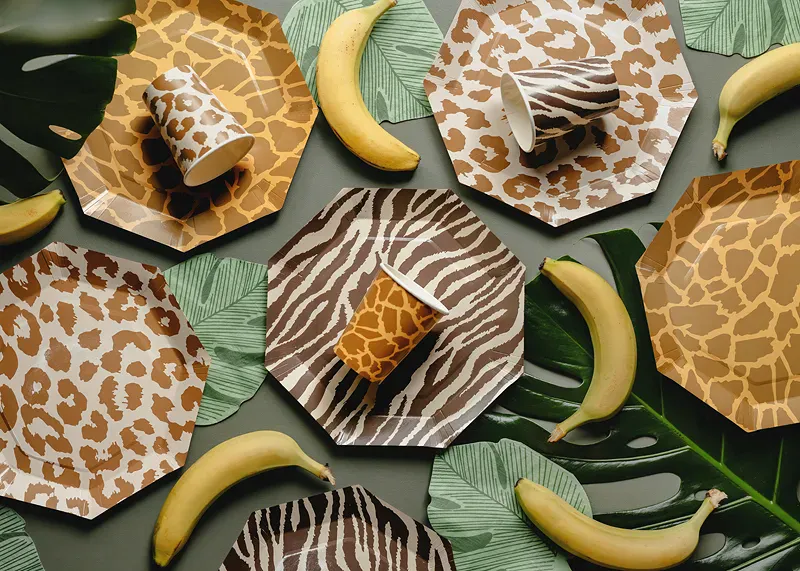 PAPPASJETTER - Safarimønster - 6 pk - PartyDeco