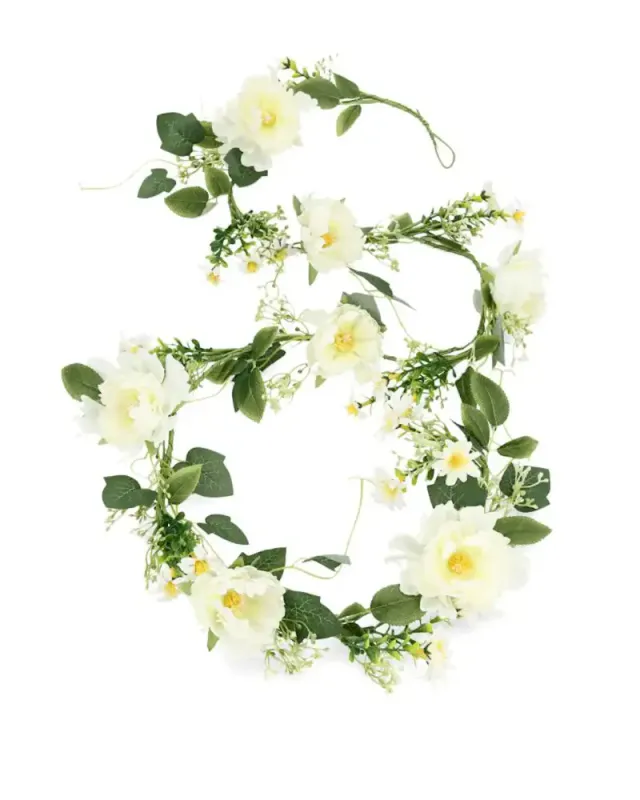 BLOMSTERGIRLANDER – Hvite blomster – 150 cm – Alot