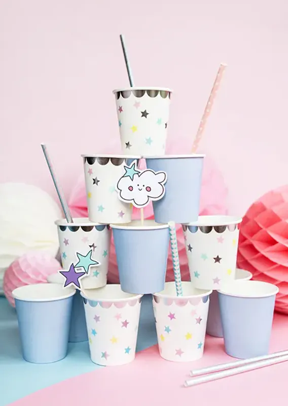 PAPPKRUS – Enhjørning Stjerner – 6 pk – PartyDeco