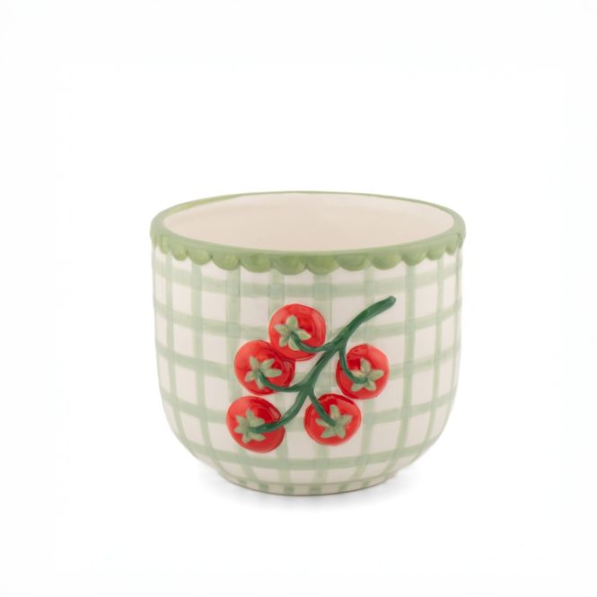 Hovedbilde BLOMSTERPOTTE – Tomat – Grønn rutete – ...