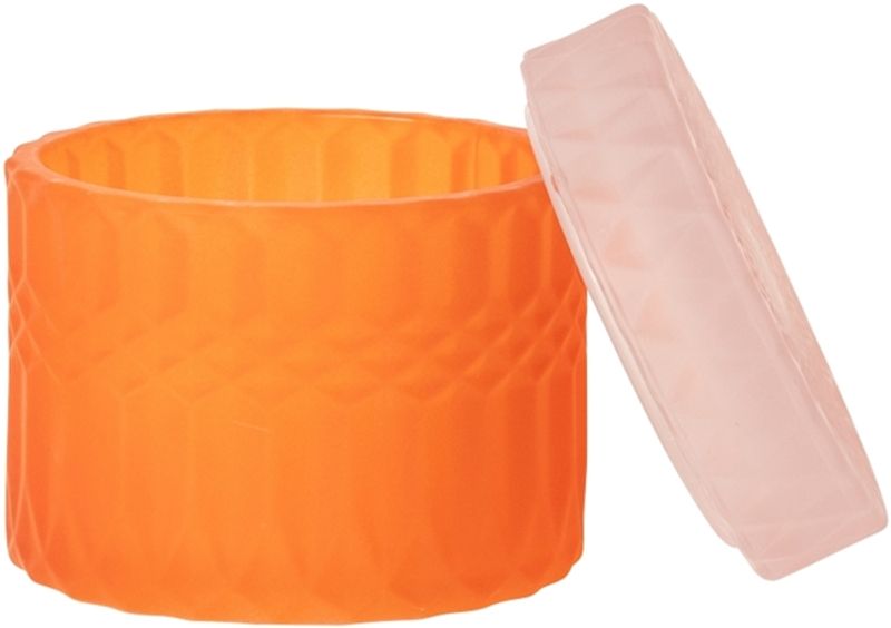 GLASSKRUKKE MED LOKK – oransje og rosa