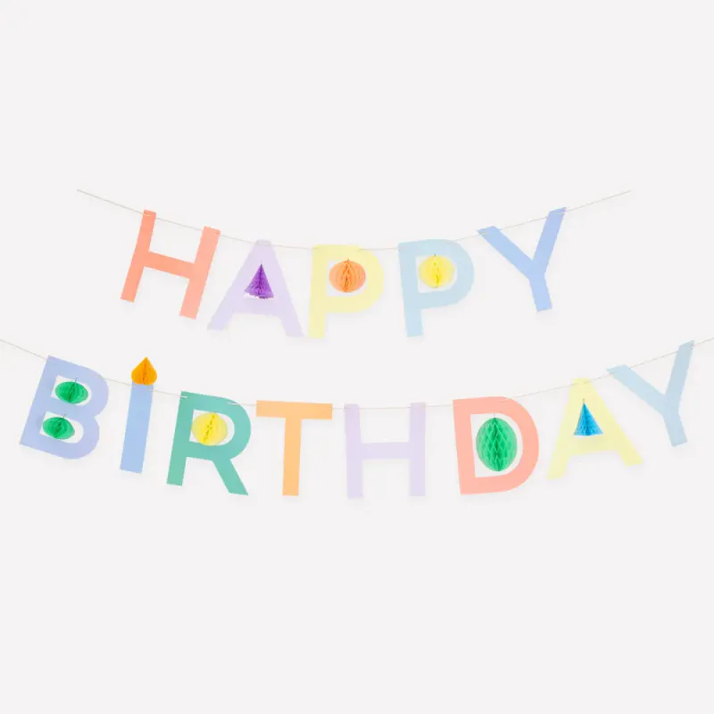 GIRLANDER – Happy Birthday Honeycomb  – Meri Meri