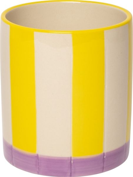 Hovedbilde BLOMSTERPOTTE MED STRIPER – gul og lilla