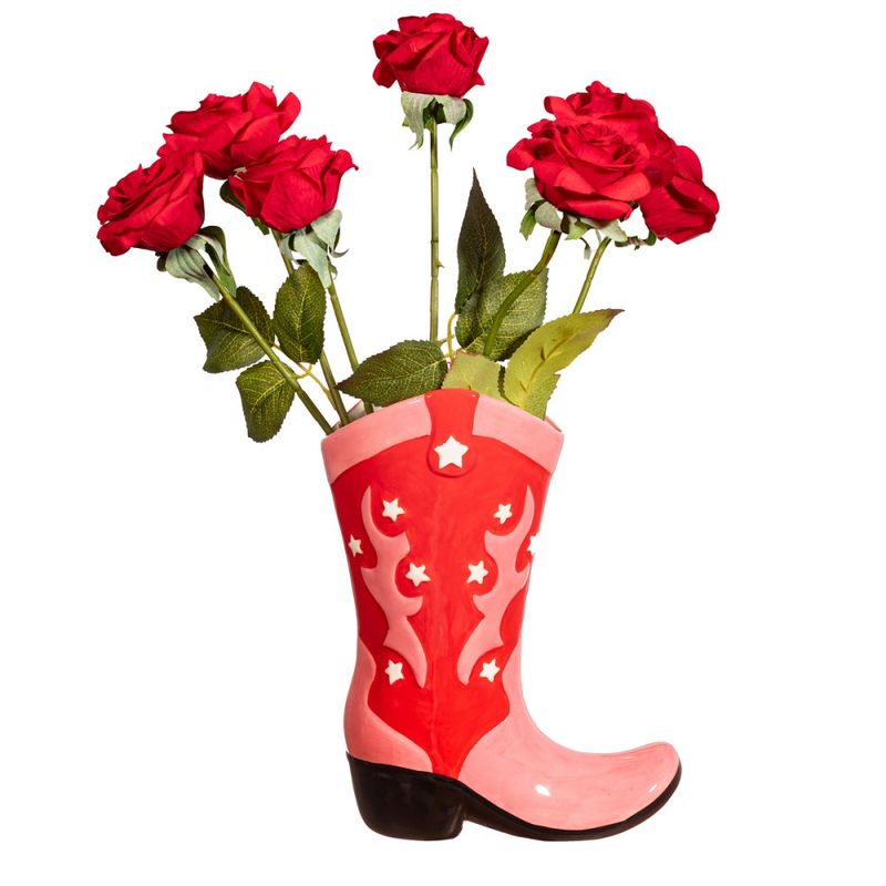 VASE - Cowboy Støvler - Rosa / Rød - Sass & Belle