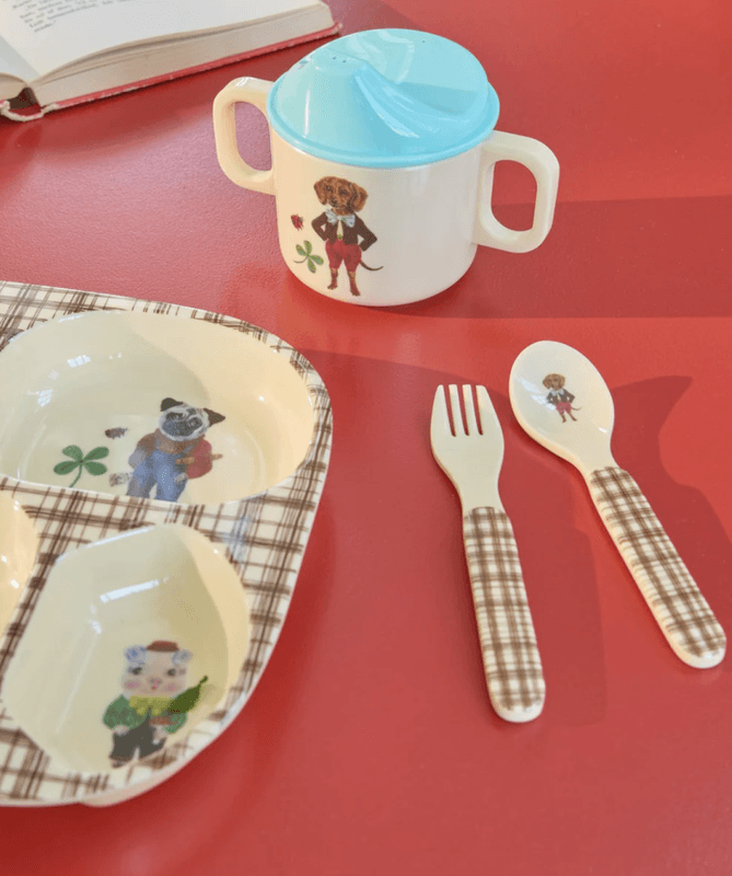 BABY SPISESETT – Dachshund & Venner – Rice x Nathalie Lété