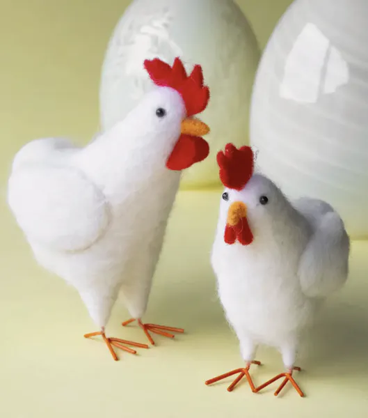 Hovedbilde PÅSKEPYNT – Ullhøner – Sett med 2 – Alot