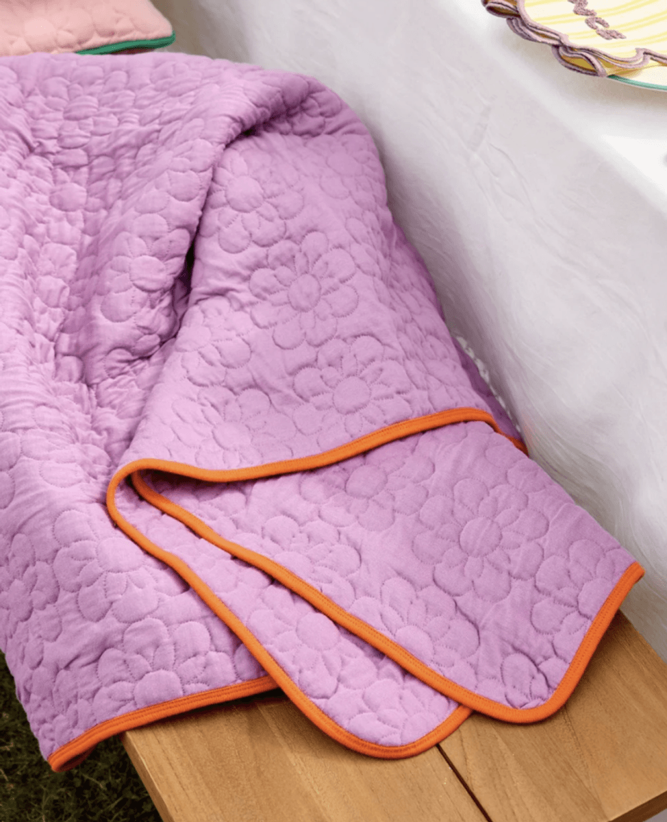 QUILT TEPPE – Lilla blomster – Rice