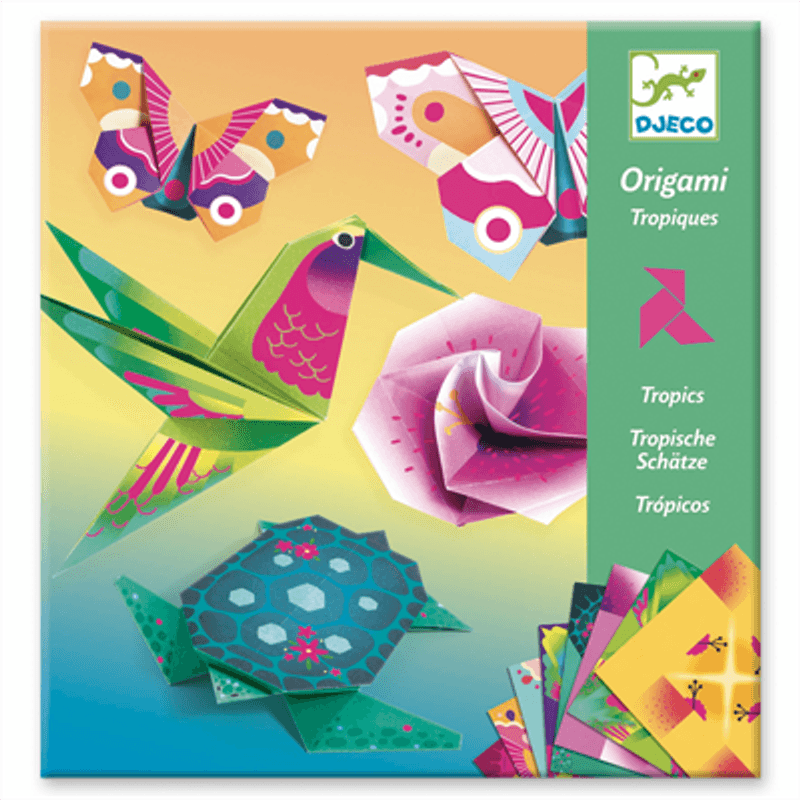 HOBBYSETT – Origami tropiske dyr og blomster – Djeco
