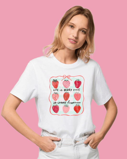 Hovedbilde T-SKJORTE – Life is Berry Sweet – Festligetrykk