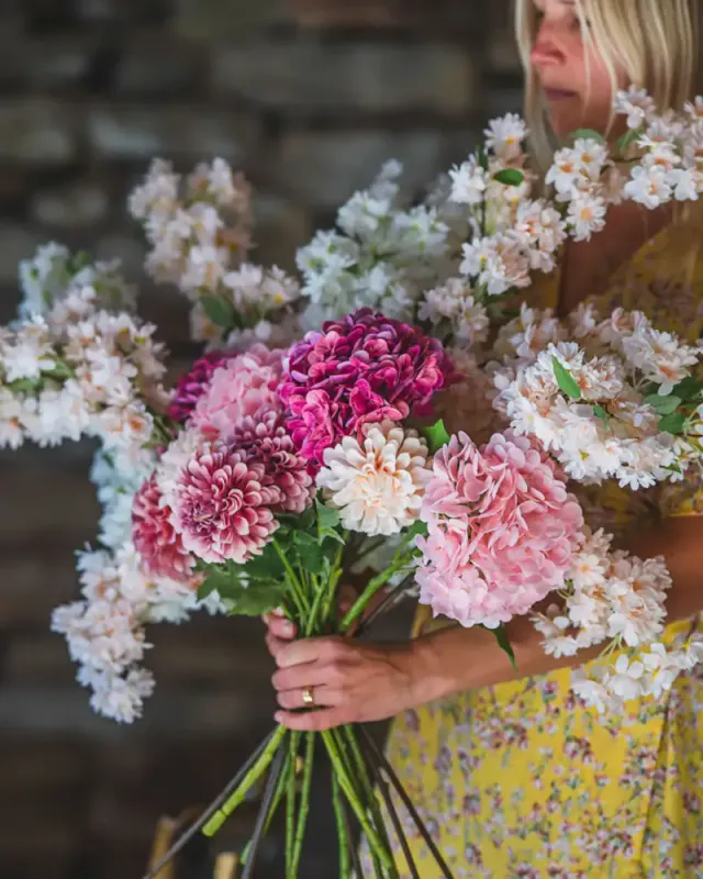 KUNSTIG BLOMST – Kirsebærblomst gren – Aprikos – 102 cm – Alot