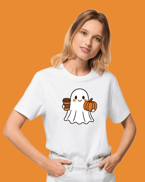 Hovedbilde T-SKJORTE – Pumpkin Spice Ghost – Festligetrykk