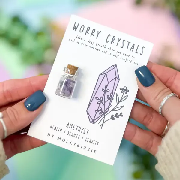 Hovedbilde LITEN GLASSKRUKKE – Worry Crystals ametyst – by ...