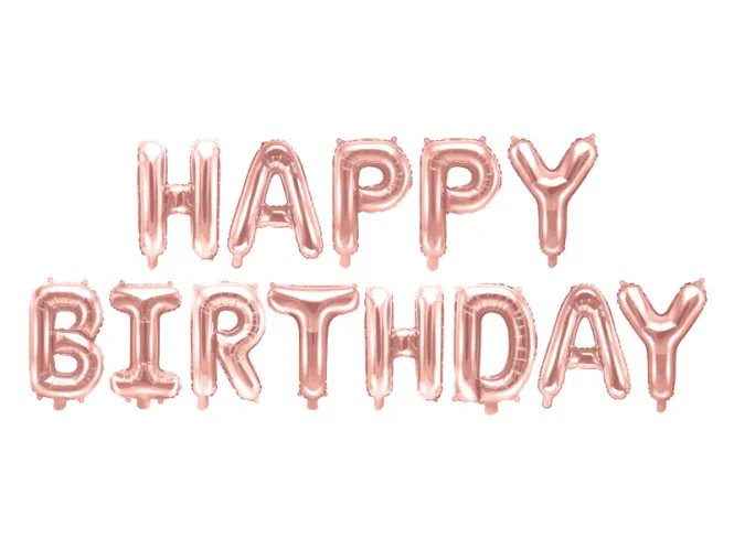 Hovedbilde BOKSTAVBALLONGER – Happy Birthday – Roségull ...
