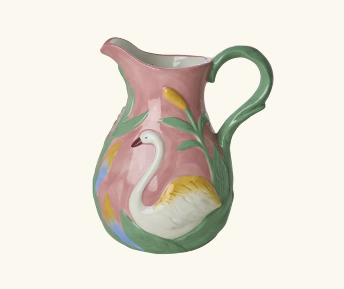 KERAMIKKVASE – Svane – Korall – Rice