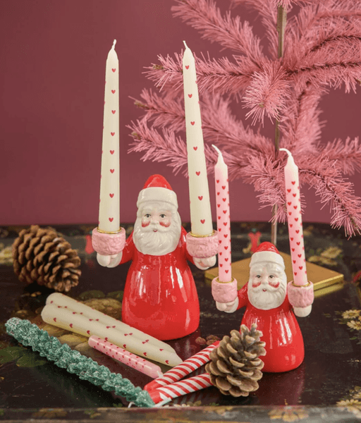 Hovedbilde SMÅ STEARINLYS -  rosa med røde hjerter – 12 pk ...