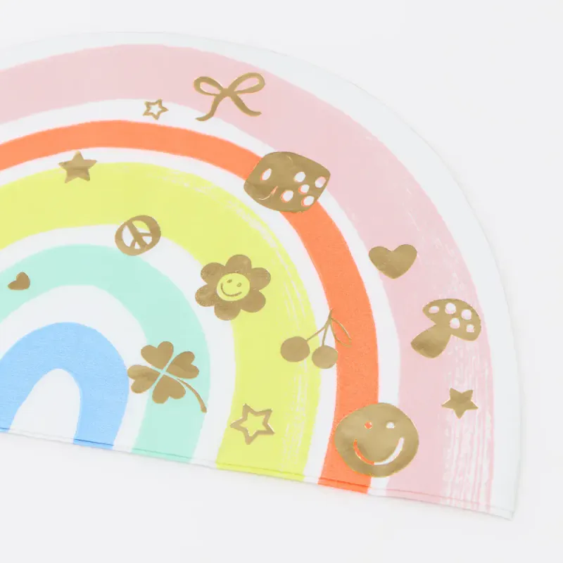 SERVIETTER – Regnbue med charms – 16-pk – Meri Meri