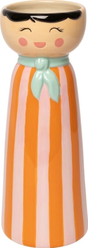 VASE – Mrs med skjerf – oransje og lyserosa med mint