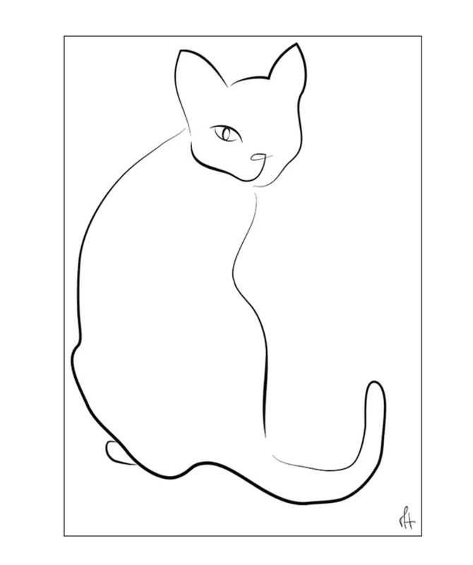 PLAKAT - Cat  - 50 x 70 cm.  - Mette Handberg