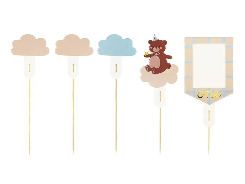 KAKETOPPER – One med bamse – 5 pk – PartyDeco