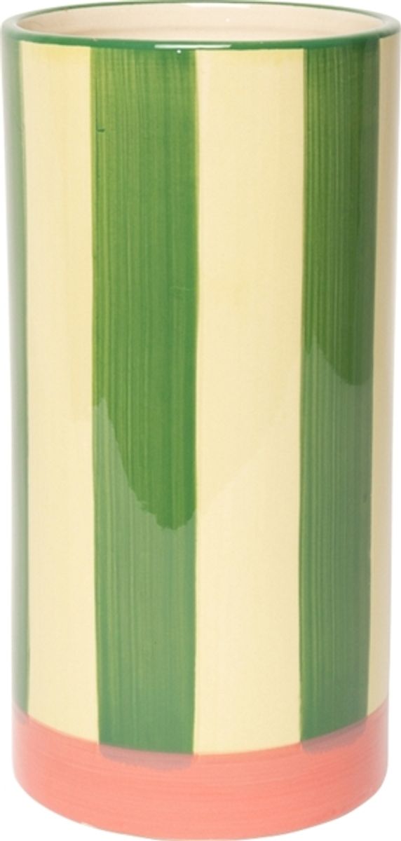 VASE MED STRIPER – grønn og rosa