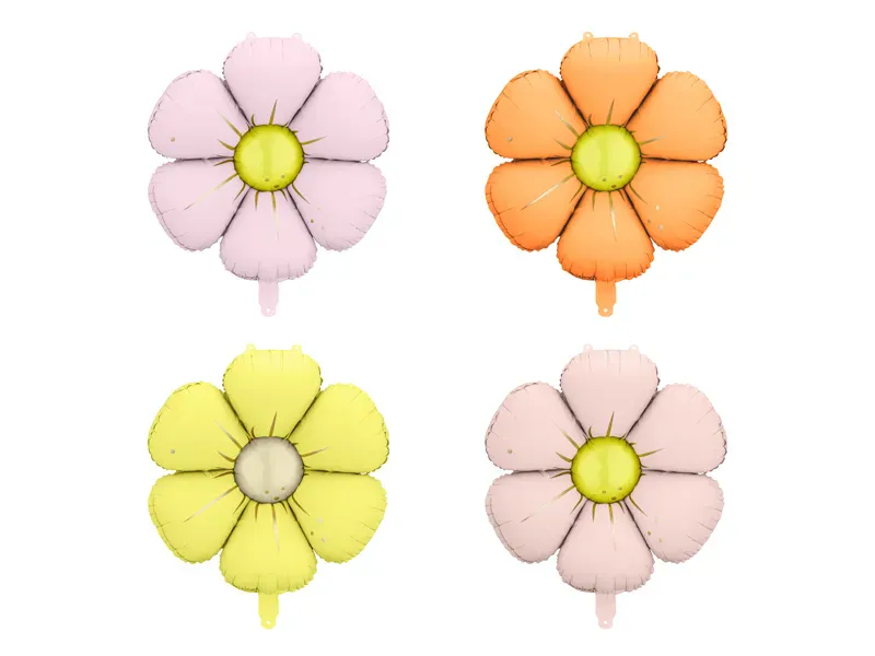 FOLIEBALLONGER – Blomster i pastell – 4 pk – PartyDeco
